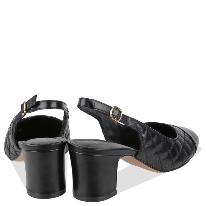 SCARPIN SALTO MÉDIO SLINGBACK AREZZO PRETO