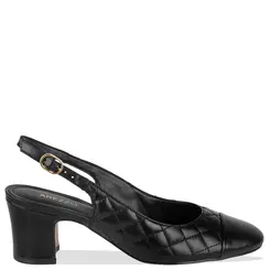SCARPIN SALTO MÉDIO SLINGBACK AREZZO PRETO