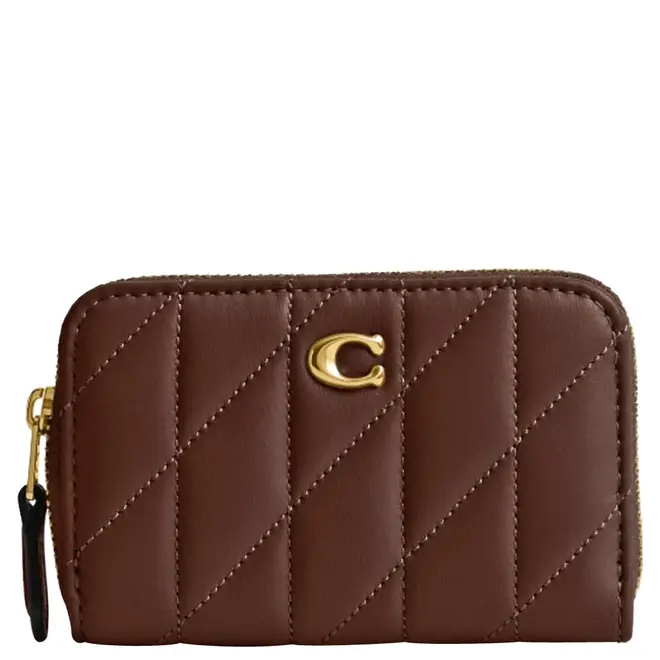PORTA CARTÕES COACH NEW YORK SMALL ZIP MARROM
