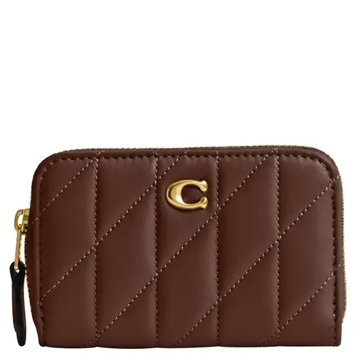 PORTA CARTÕES COACH NEW YORK SMALL ZIP MARROM