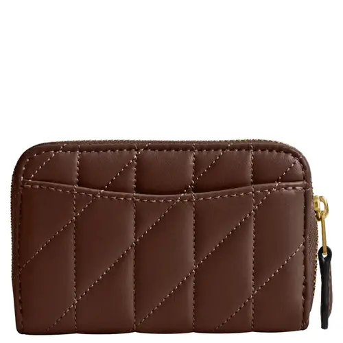 PORTA CARTÕES COACH NEW YORK SMALL ZIP MARROM