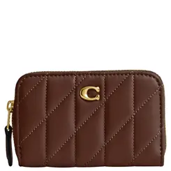 PORTA CARTÕES COACH NEW YORK SMALL ZIP MARROM