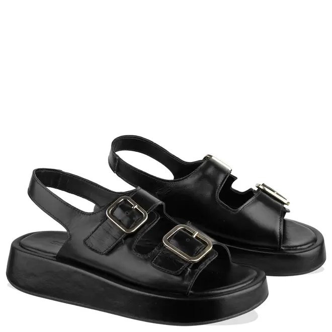 SANDÁLIA SALTO BAIXO FLATFORM BENTANA PRETO