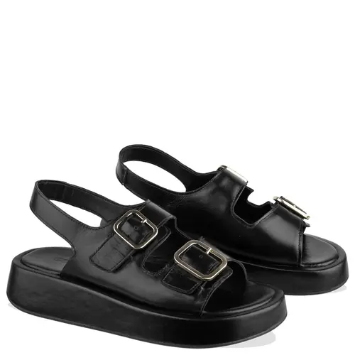 SANDÁLIA SALTO BAIXO FLATFORM BENTANA PRETO