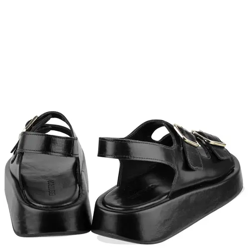 SANDÁLIA SALTO BAIXO FLATFORM BENTANA PRETO