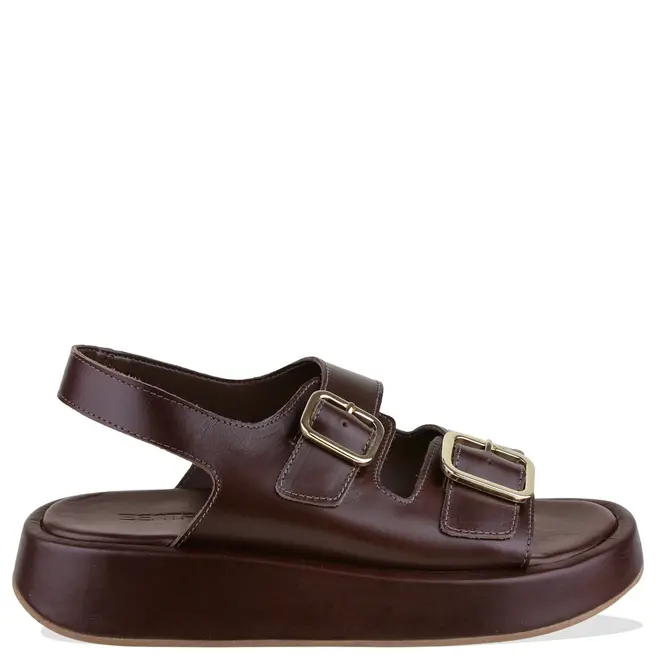 SANDÁLIA SALTO BAIXO FLATFORM BENTANA MARROM