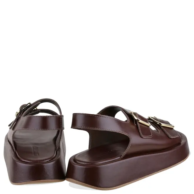SANDÁLIA SALTO BAIXO FLATFORM BENTANA MARROM