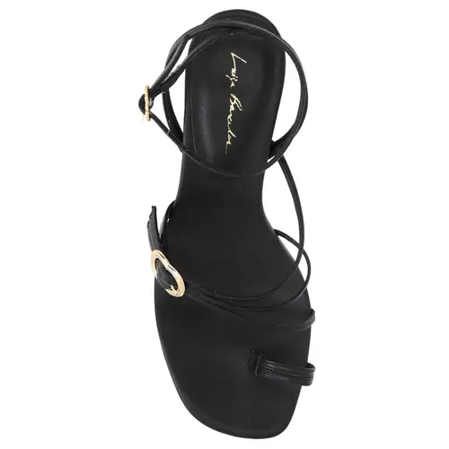 SANDÁLIA SALTO MÉDIO LUIZA BARCELOS PRETO