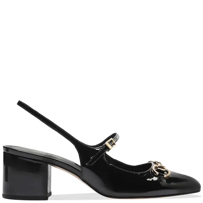 SCARPIN SALTO MÉDIO BONECA SLINGBACK AREZZO PRETO