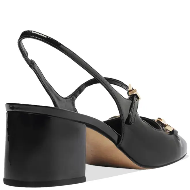 SCARPIN SALTO MÉDIO BONECA SLINGBACK AREZZO PRETO
