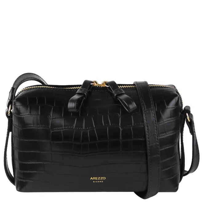 BOLSA PEQUENA CROCO AREZZO PRETO