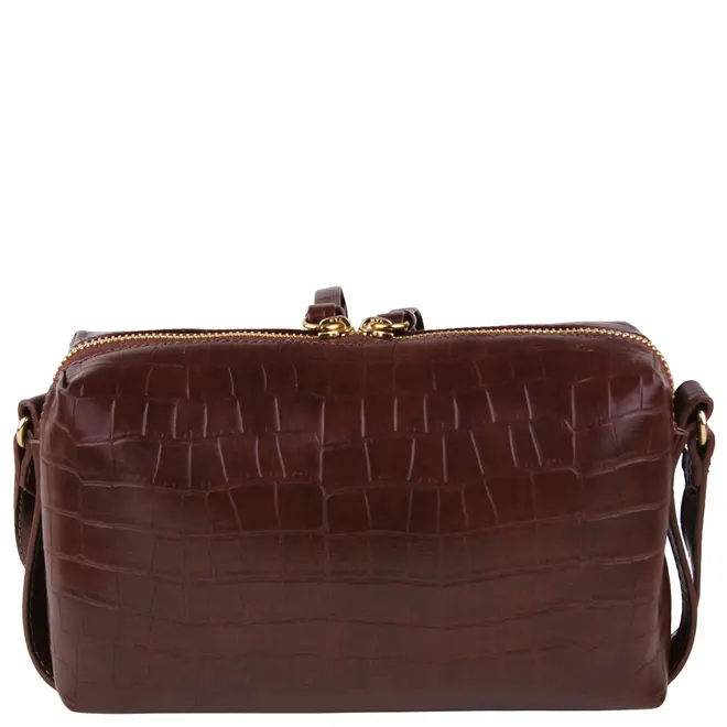 BOLSA PEQUENA CROCO AREZZO MARROM