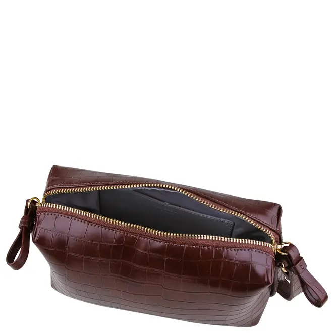 BOLSA PEQUENA CROCO AREZZO MARROM