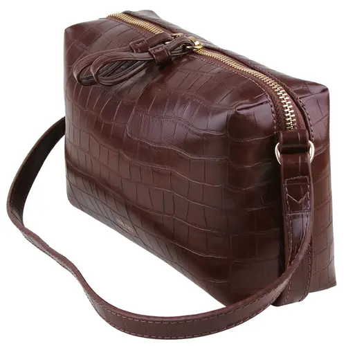 BOLSA PEQUENA CROCO AREZZO MARROM