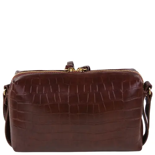 BOLSA PEQUENA CROCO AREZZO MARROM