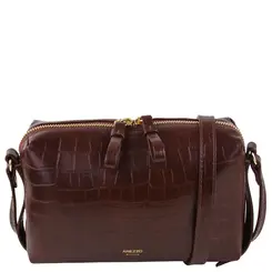 BOLSA PEQUENA CROCO AREZZO MARROM
