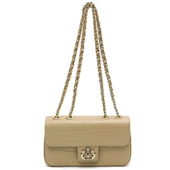BOLSA PEQUENA ANNE NEW CROCO ISLA BEGE