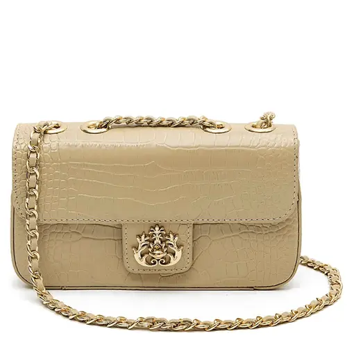 BOLSA PEQUENA ANNE NEW CROCO ISLA BEGE