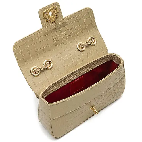 BOLSA PEQUENA ANNE NEW CROCO ISLA BEGE