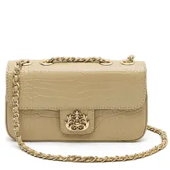 BOLSA PEQUENA ANNE NEW CROCO ISLA BEGE
