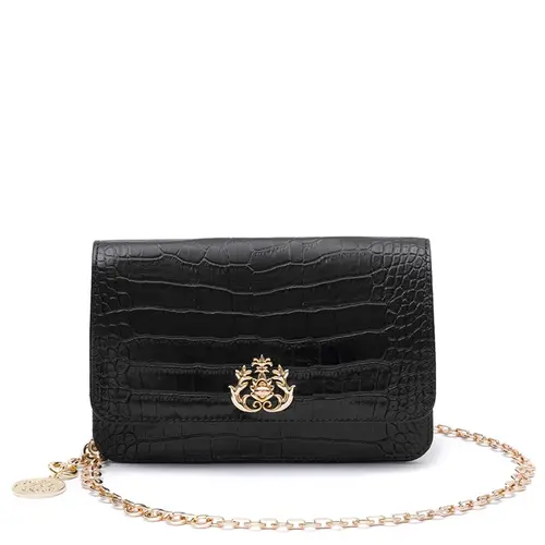 BOLSA CARTEIRA NEW CROCO ISLA PRETO