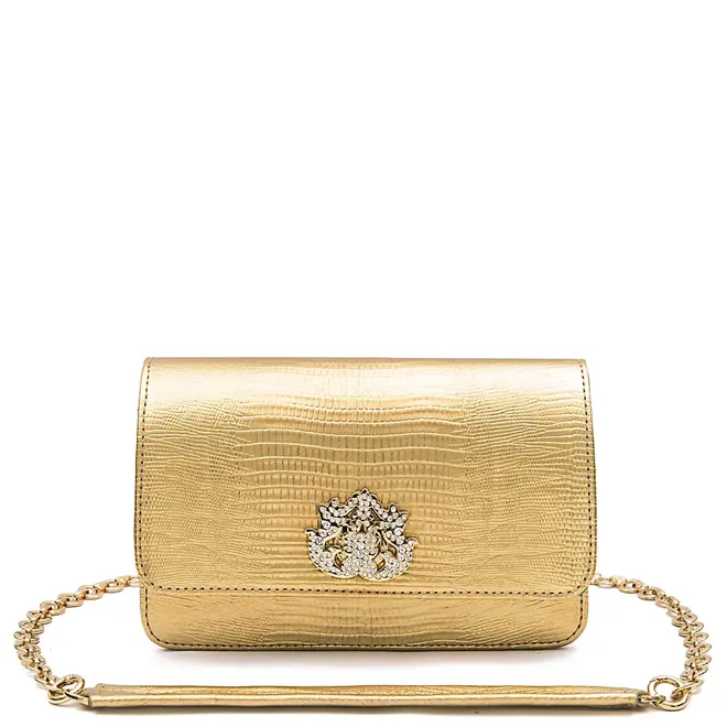BOLSA CARTEIRA FOREVER NEW CROCO ISLA DOURADO