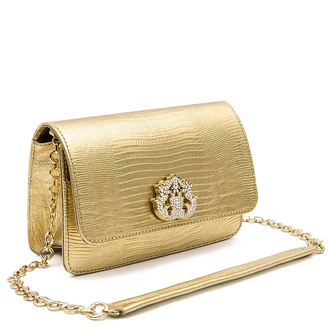 BOLSA CARTEIRA FOREVER NEW CROCO ISLA DOURADO