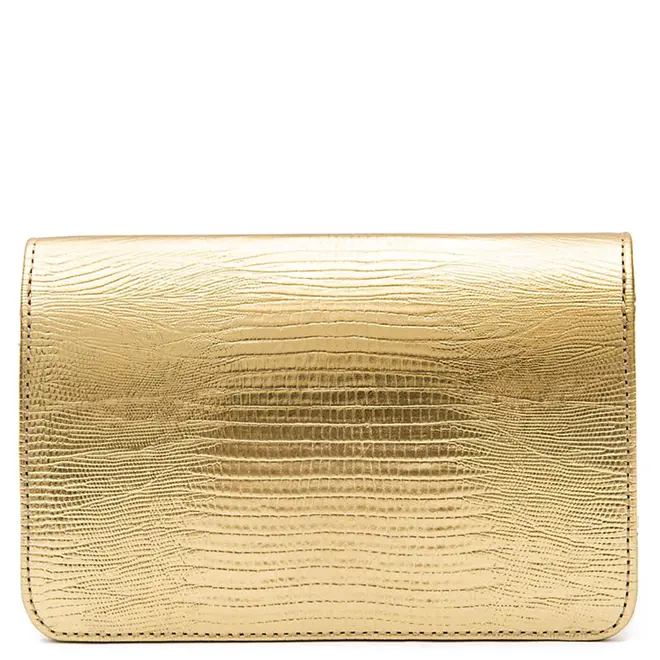 BOLSA CARTEIRA FOREVER NEW CROCO ISLA DOURADO