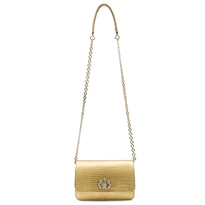 BOLSA CARTEIRA FOREVER NEW CROCO ISLA DOURADO
