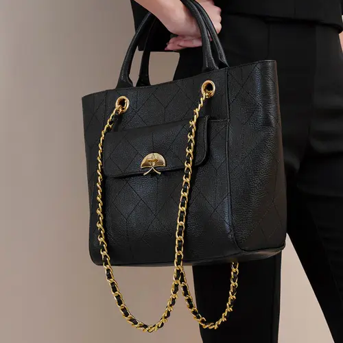 BOLSA TOTE MÉDIA LUIZA BARCELOS PRETO