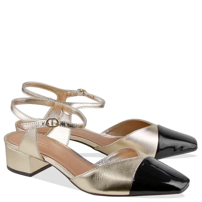 SANDÁLIA SALTO BAIXO AREZZO DOURADO