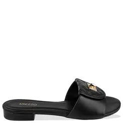 SANDÁLIA SALTO BAIXO AREZZO PRETO