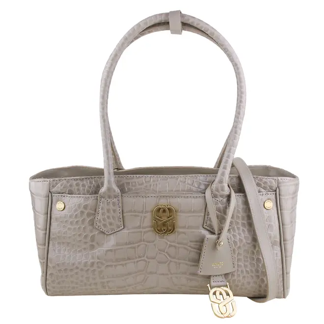 BOLSA MÉDIA TOTE CROCO SCHUTZ CINZA
