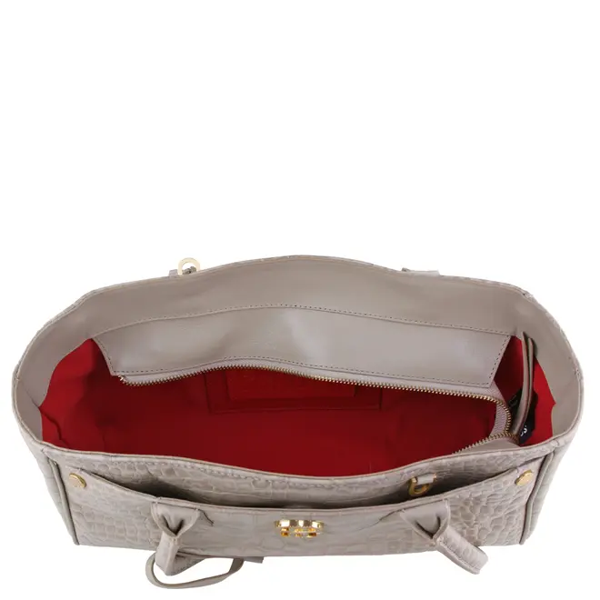 BOLSA MÉDIA TOTE CROCO SCHUTZ CINZA