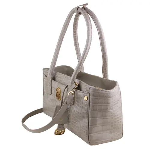 BOLSA MÉDIA TOTE CROCO SCHUTZ CINZA