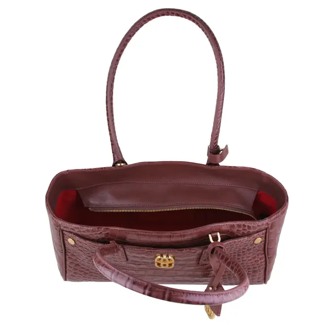 BOLSA MÉDIA TOTE CROCO SCHUTZ MARROM