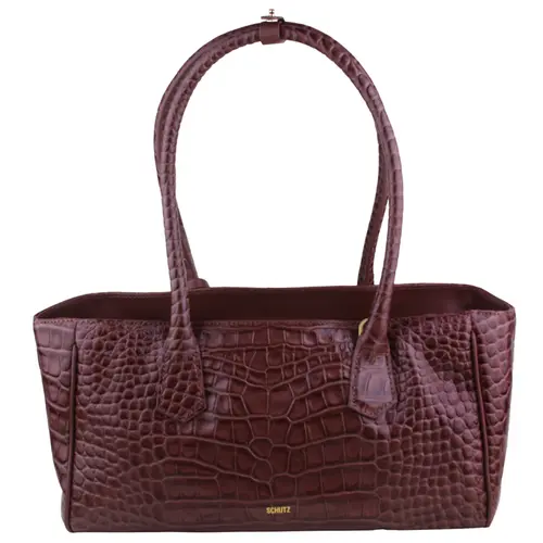 BOLSA MÉDIA TOTE CROCO SCHUTZ MARROM