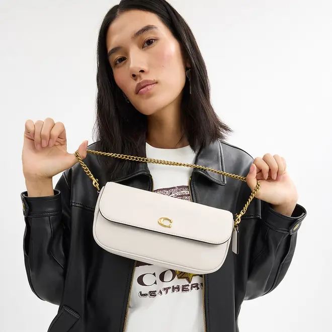 BOLSA COACH NEW YORW BROOK FLAP BRANCO