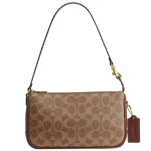 BOLSA COACH NEW YORK PLAZA SIGNATURE MARROM