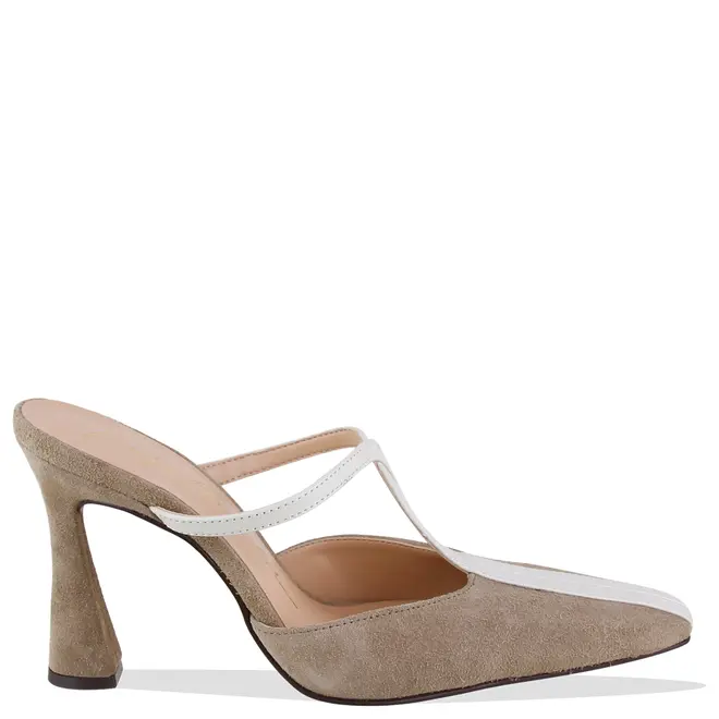 SCARPIN SALTO ALTO LUIZA BARCELOS BEGE