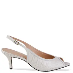 SCARPIN SALTO MÉDIO CROCO LUIZA BARCELOS BRANCO