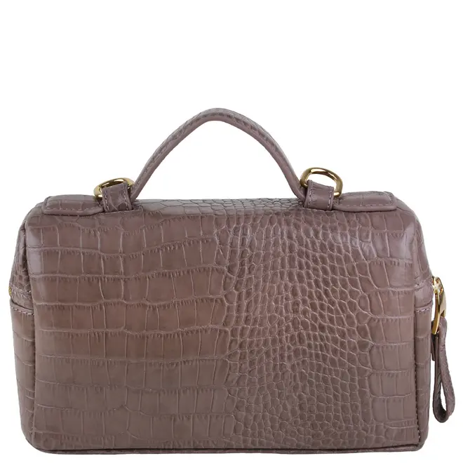 BOLSA PEQUENA VANITY CROCO LUIZA BARCELOS CINZA