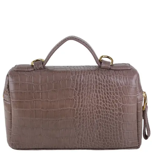 BOLSA PEQUENA VANITY CROCO LUIZA BARCELOS CINZA