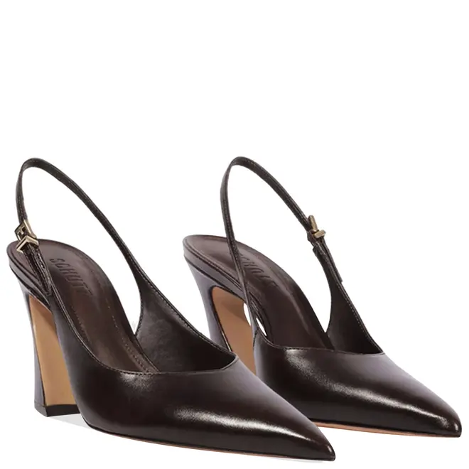 SCARPIN SALTO ALTO SLINGBACK LEXI SCHUTZ MARROM