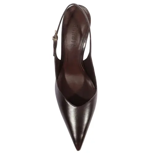 SCARPIN SALTO ALTO SLINGBACK LEXI SCHUTZ MARROM