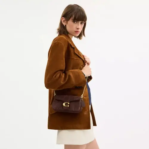 BOLSA COACH NEW YORK TABBY CHAIN 19 MARROM
