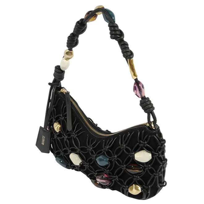 BOLSA PEQUENA DEE BRAIDED SCHUTZ PRETO