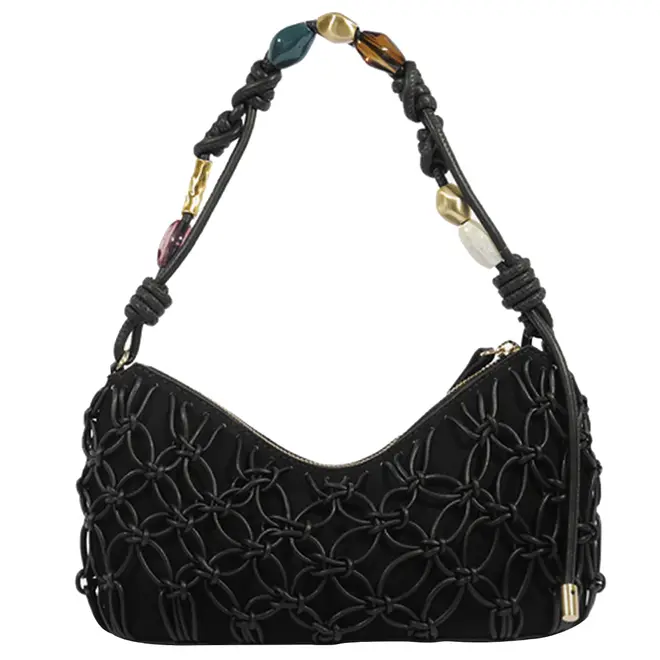 BOLSA PEQUENA DEE BRAIDED SCHUTZ PRETO
