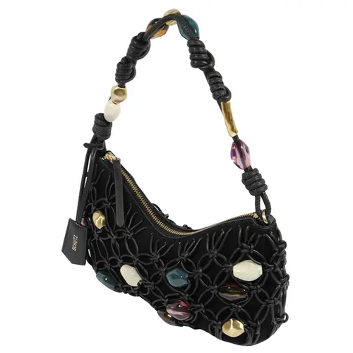 BOLSA PEQUENA DEE BRAIDED SCHUTZ PRETO