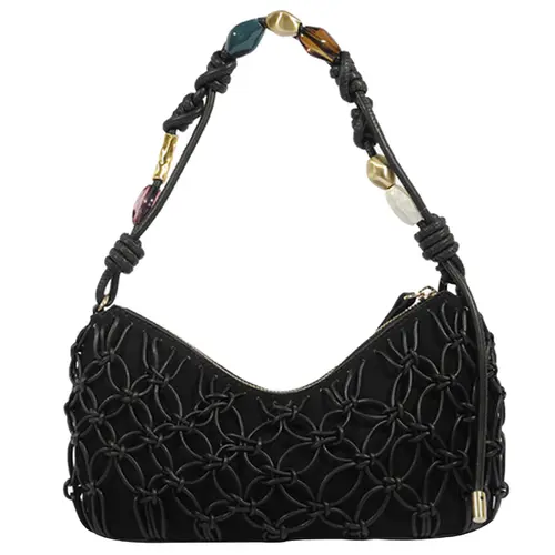 BOLSA PEQUENA DEE BRAIDED SCHUTZ PRETO